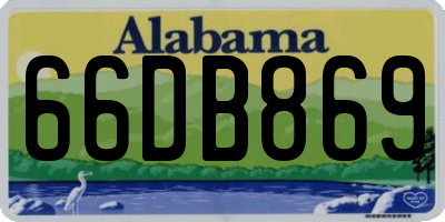 AL license plate 66DB869
