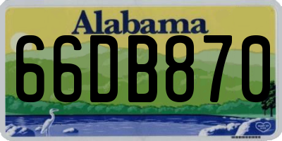 AL license plate 66DB870