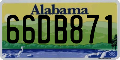 AL license plate 66DB871
