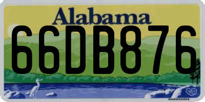 AL license plate 66DB876
