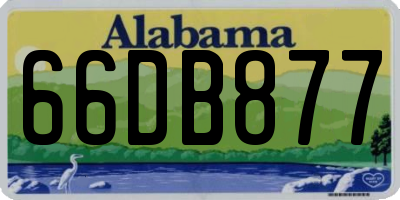 AL license plate 66DB877