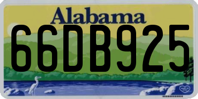 AL license plate 66DB925