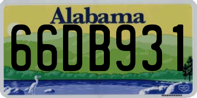 AL license plate 66DB931