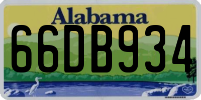 AL license plate 66DB934