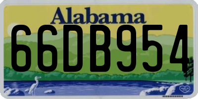 AL license plate 66DB954