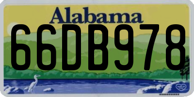 AL license plate 66DB978