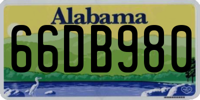 AL license plate 66DB980