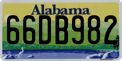 AL license plate 66DB982
