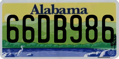 AL license plate 66DB986