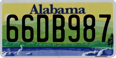 AL license plate 66DB987