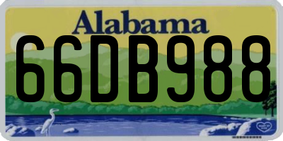 AL license plate 66DB988