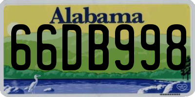 AL license plate 66DB998