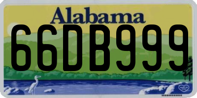 AL license plate 66DB999
