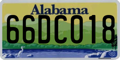 AL license plate 66DC018
