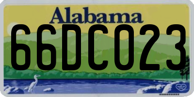 AL license plate 66DC023