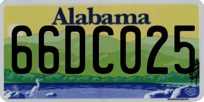 AL license plate 66DC025
