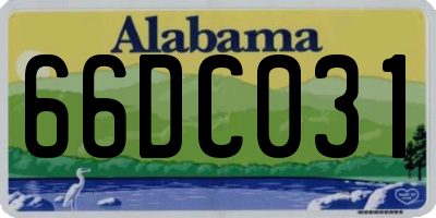AL license plate 66DC031
