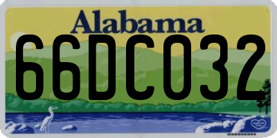 AL license plate 66DC032