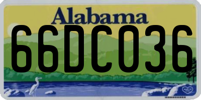 AL license plate 66DC036