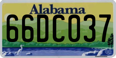 AL license plate 66DC037