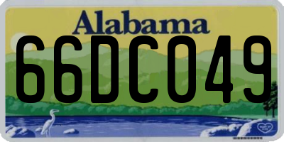 AL license plate 66DC049