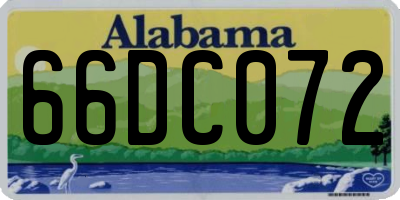 AL license plate 66DC072