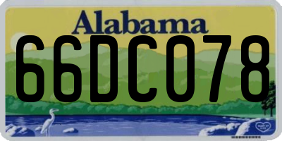 AL license plate 66DC078