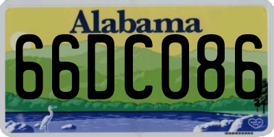 AL license plate 66DC086