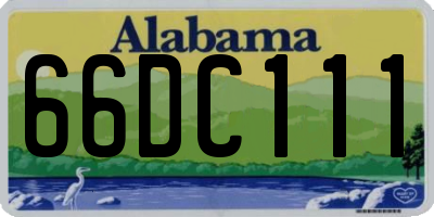 AL license plate 66DC111