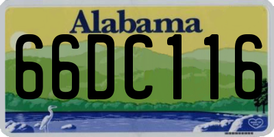 AL license plate 66DC116