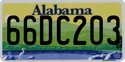 AL license plate 66DC203