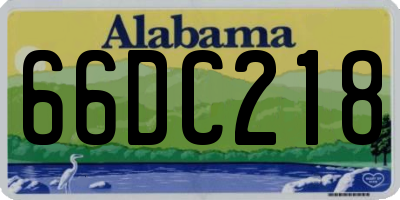 AL license plate 66DC218