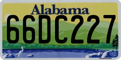 AL license plate 66DC227