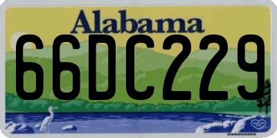 AL license plate 66DC229