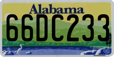 AL license plate 66DC233