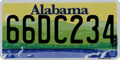 AL license plate 66DC234