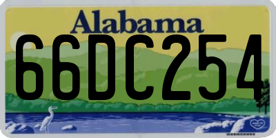 AL license plate 66DC254