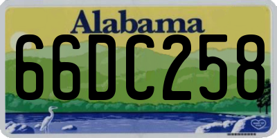 AL license plate 66DC258
