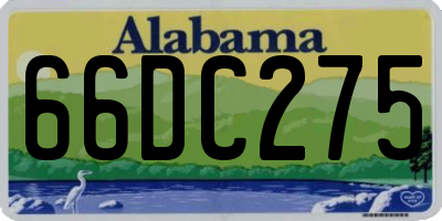 AL license plate 66DC275