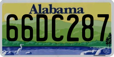 AL license plate 66DC287