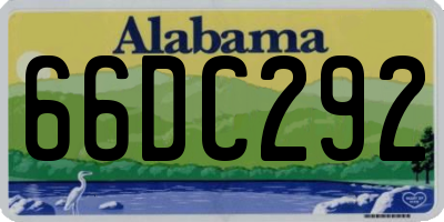 AL license plate 66DC292