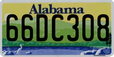 AL license plate 66DC308
