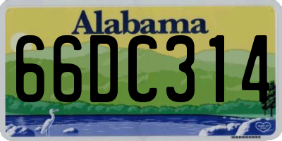 AL license plate 66DC314