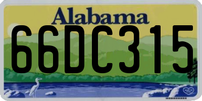 AL license plate 66DC315