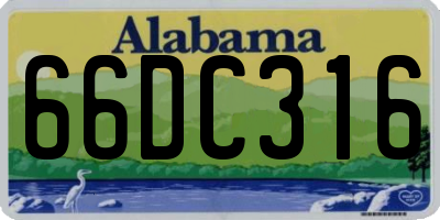 AL license plate 66DC316
