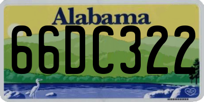 AL license plate 66DC322