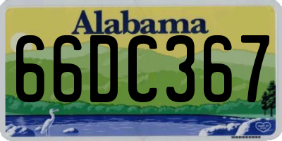 AL license plate 66DC367