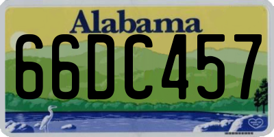 AL license plate 66DC457