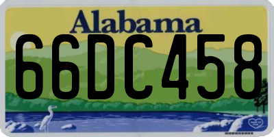 AL license plate 66DC458