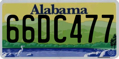 AL license plate 66DC477